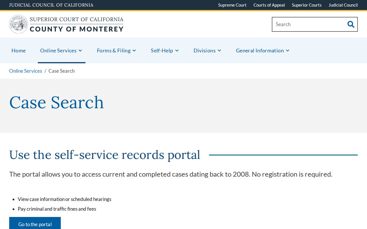 Marina people search using Monterey Superior Court case access