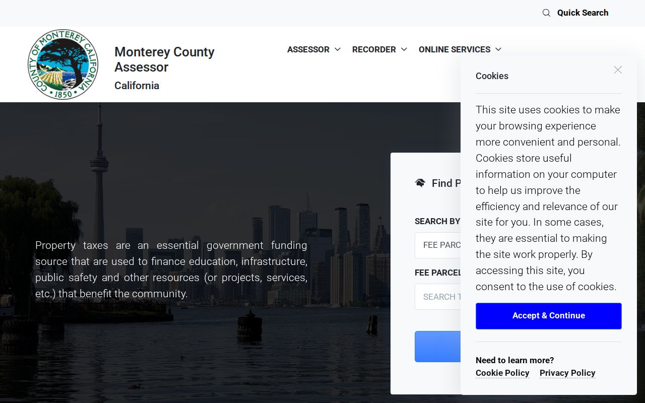 Marina public records assessor parcel search