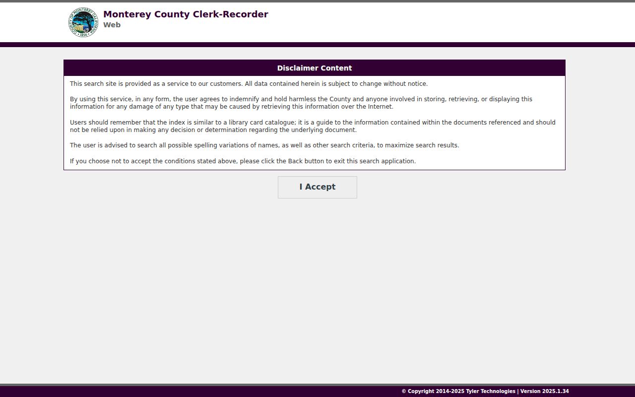 Marina public records Recorder self-service portal